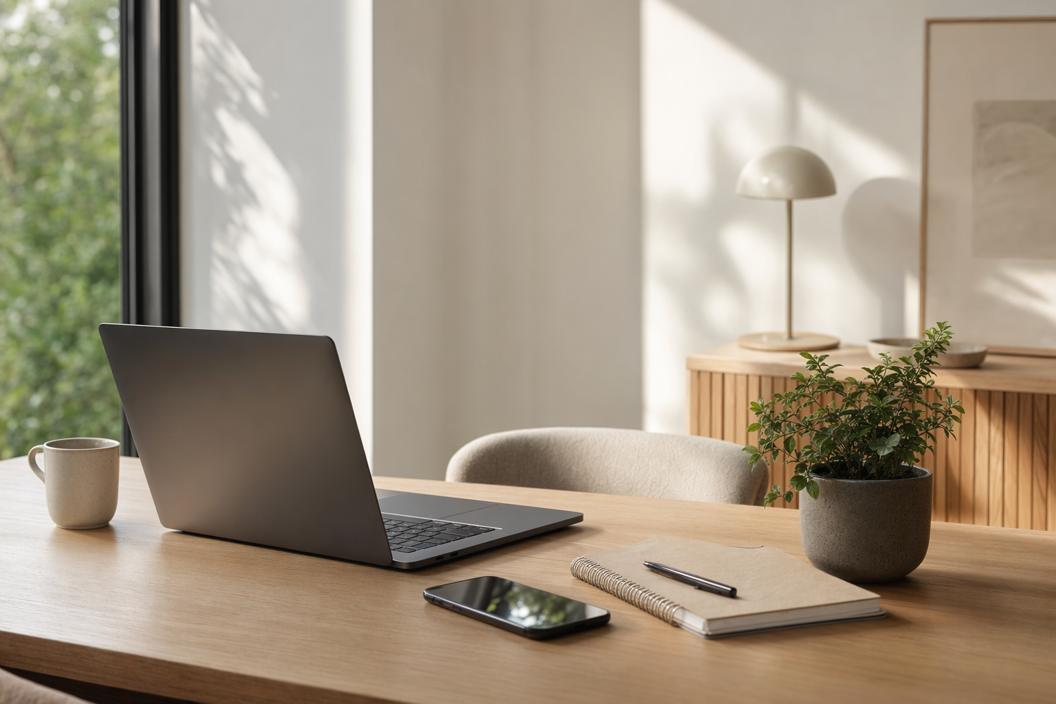 Ljust skrivbord för digital support