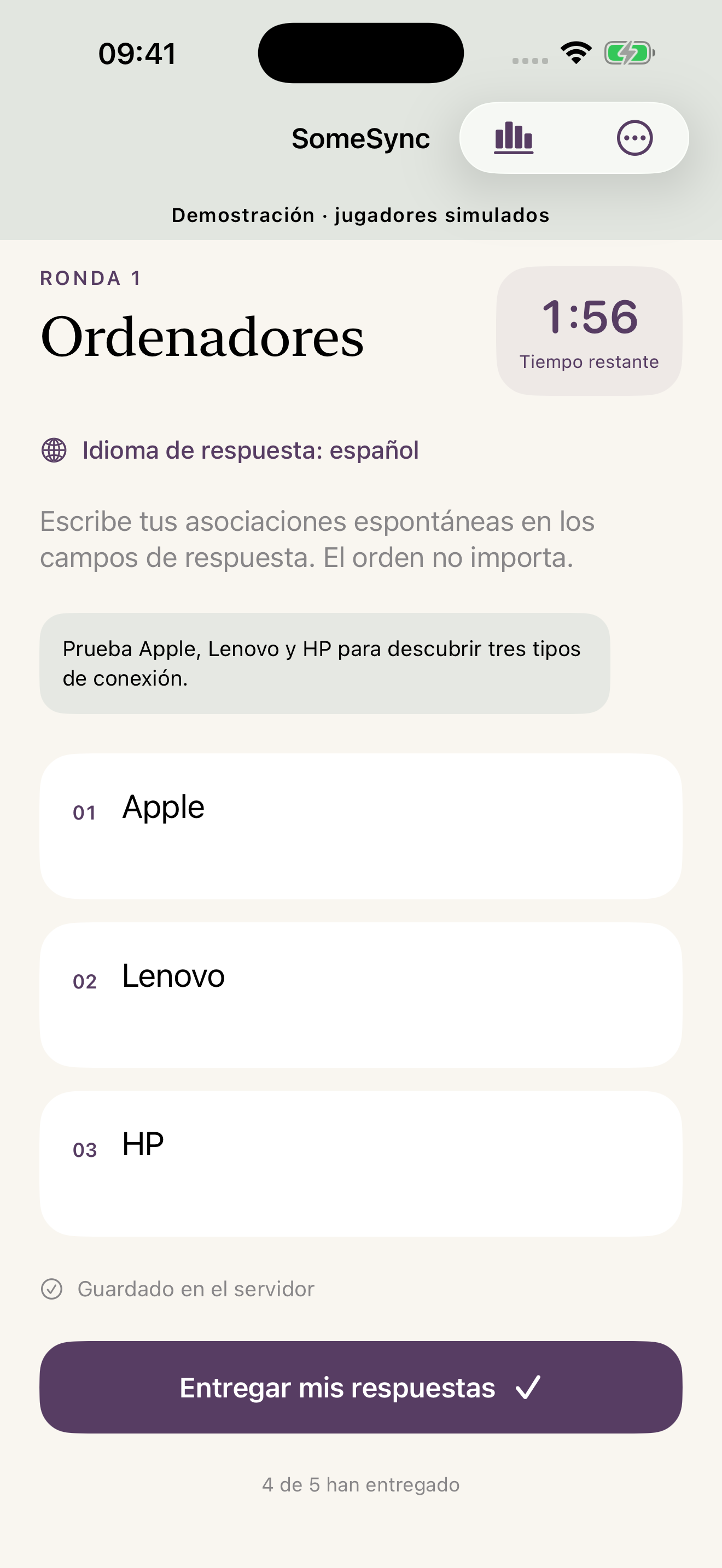 Escribe tus respuestas