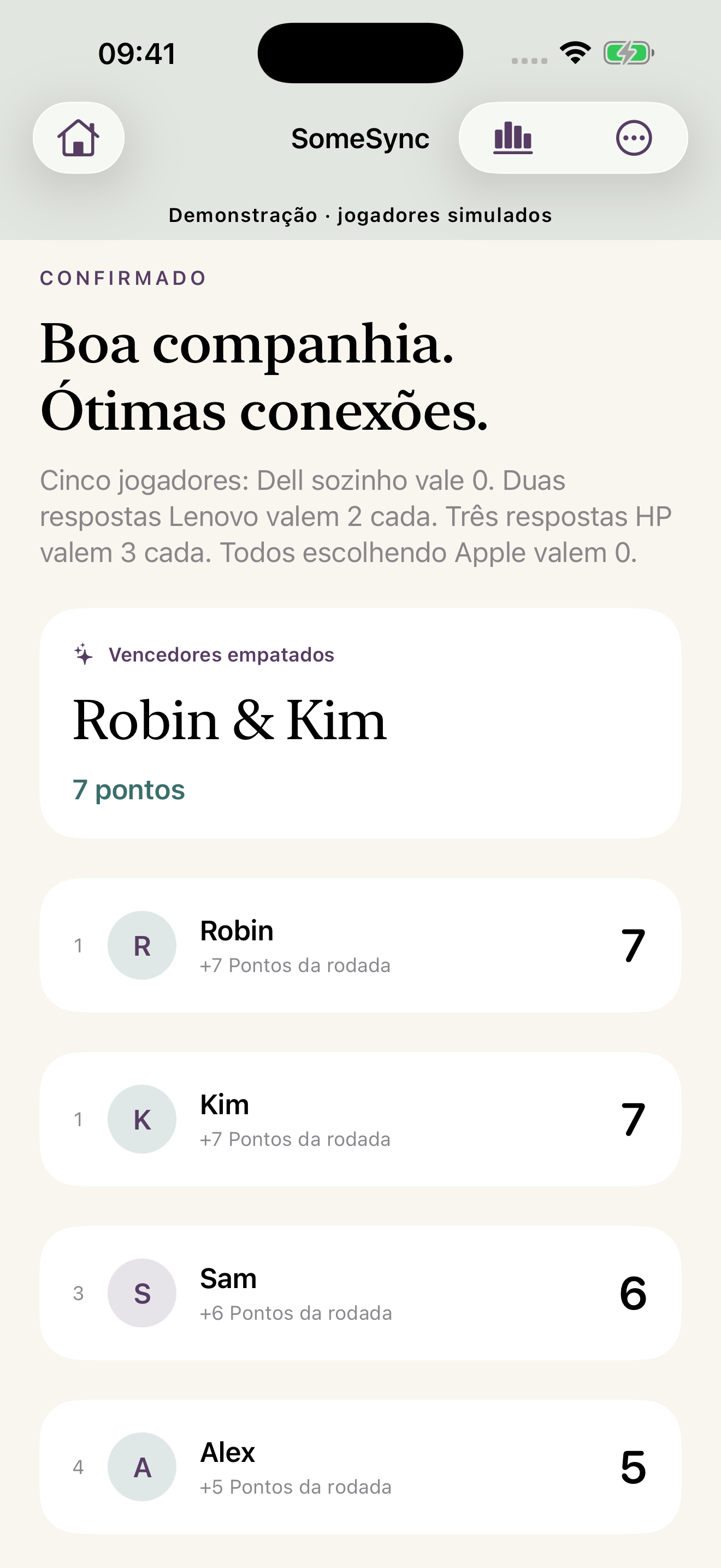 O placar